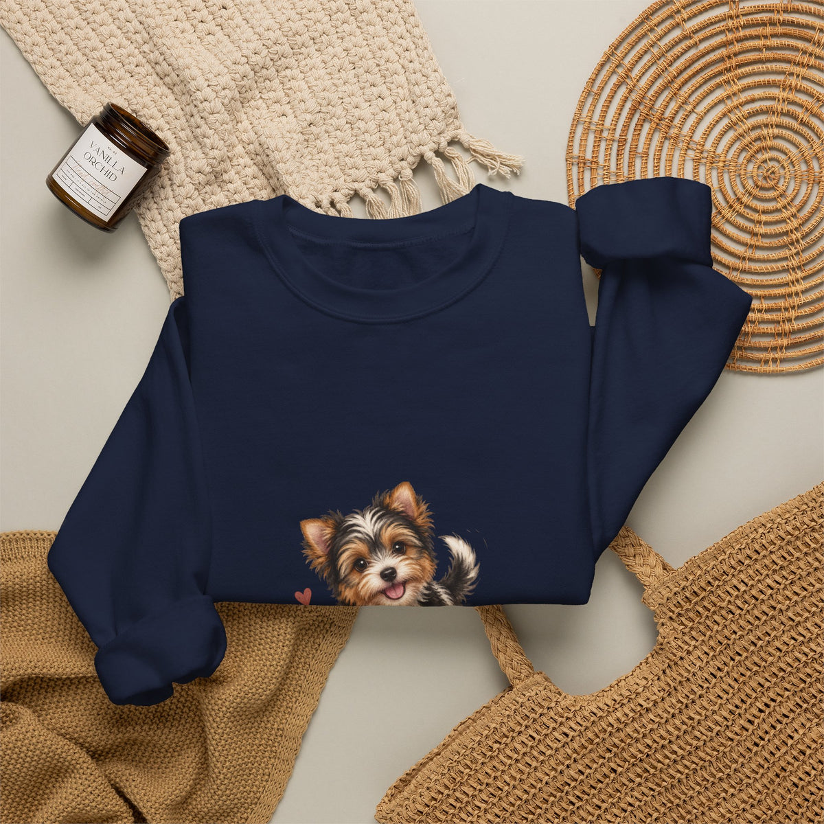 Yorkshire Terrier “Wet Noses & Wiggle Butts” Crew neck Sweatshirt