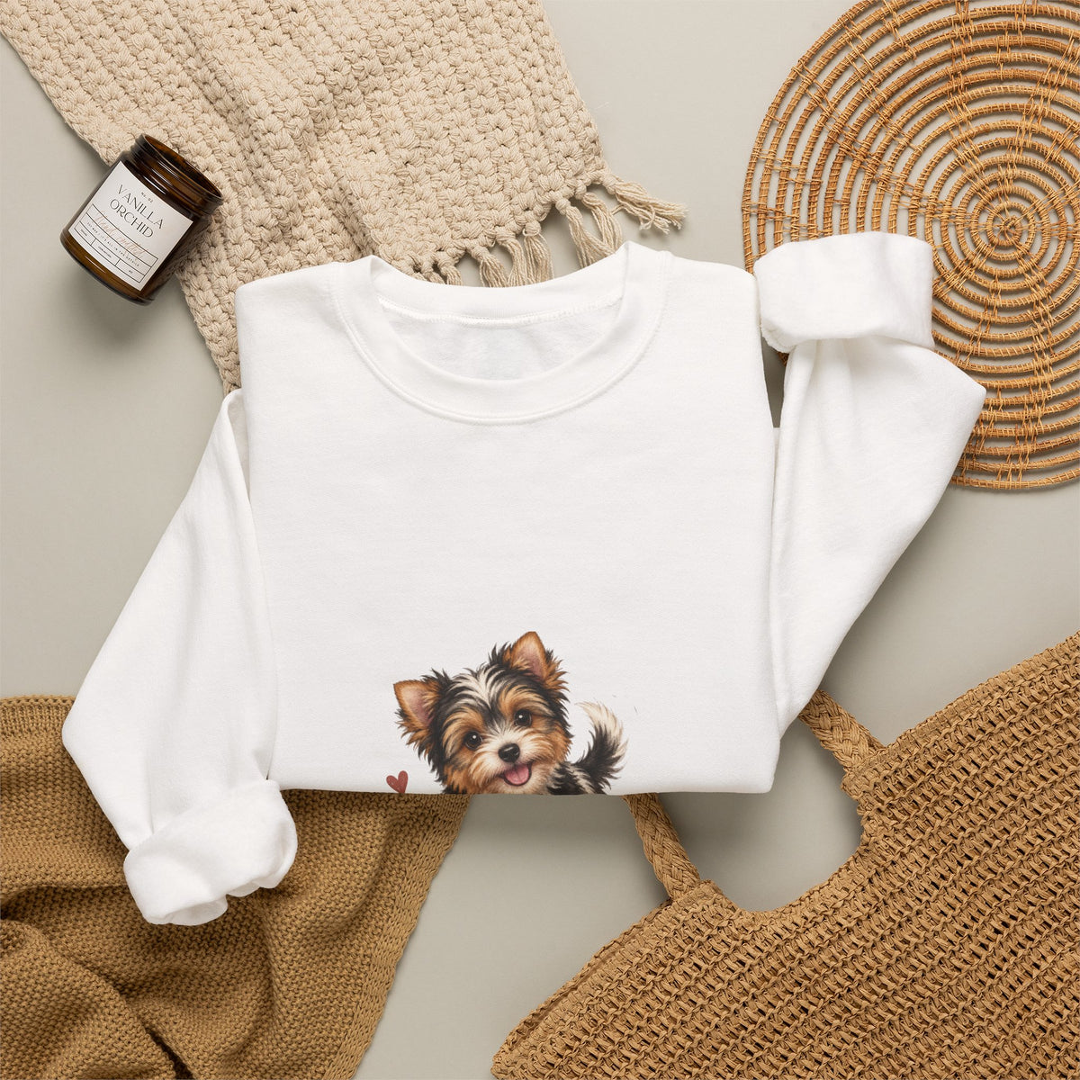 Yorkshire Terrier “Wet Noses & Wiggle Butts” Crew neck Sweatshirt