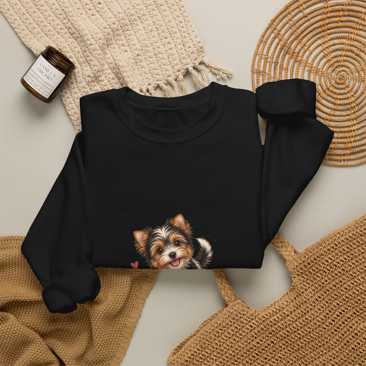 Yorkshire Terrier “Wet Noses & Wiggle Butts” Crew neck Sweatshirt