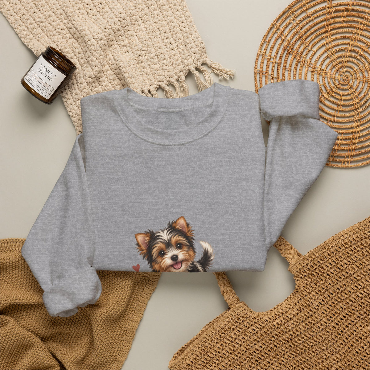 Yorkshire Terrier “Wet Noses & Wiggle Butts” Crew neck Sweatshirt